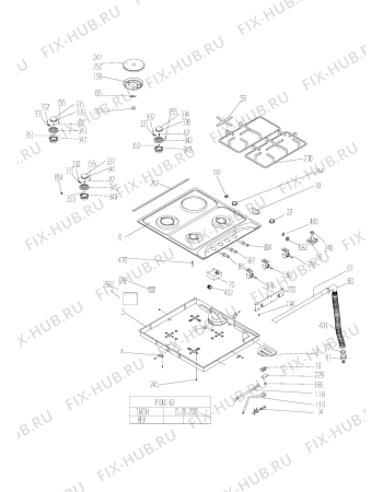 Схема №1 BEKO BRO 701 D (7725988300) с изображением Запчасть для плиты (духовки) Beko 123261018